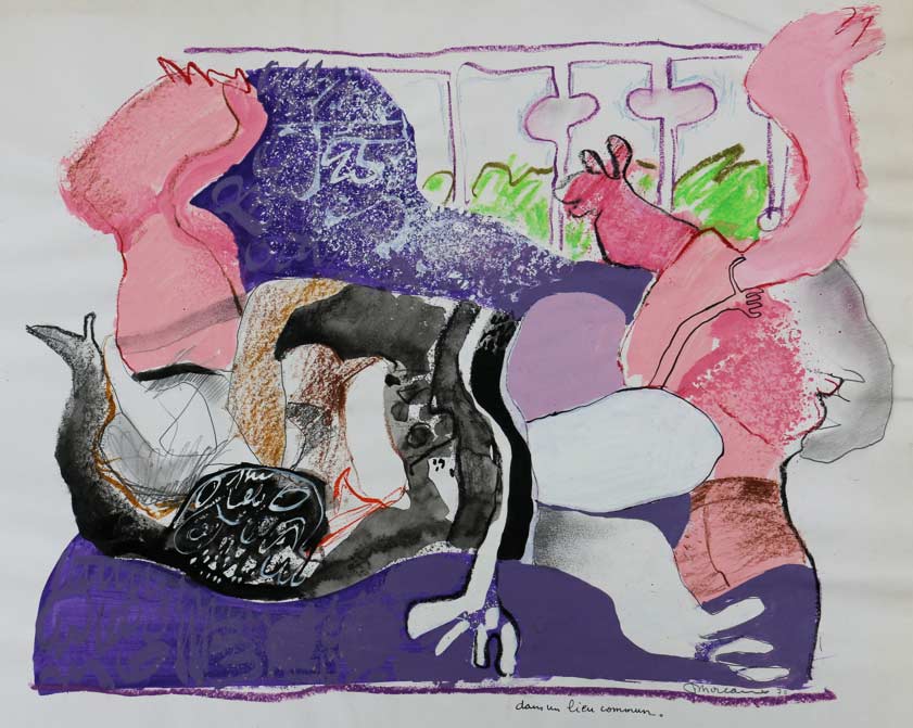 Polygame dessin no.25 (Sexorgie tegning nr.25) - 65x60, acryl på papir, Bruxelles 1970