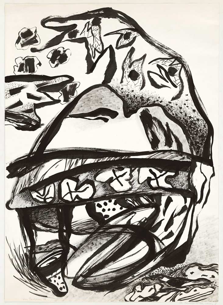 Les amours d'un chien II (En hunds kærlighedsaffærer II) 51x70, acryl på papir. Castano 1976