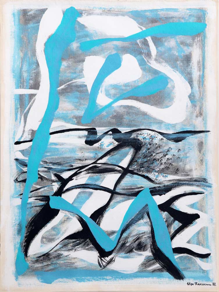 Ice land (Islandskab) 59x79, acryl på glasfiberlærred. La Bussière 1988  