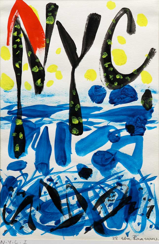 N.Y.C. I - 15x22, acryl på papir. New York 1988