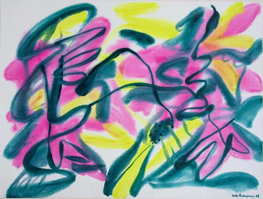 Danse à deux (Dans for to) 45x65, acryl på papir. La Bussière 1988